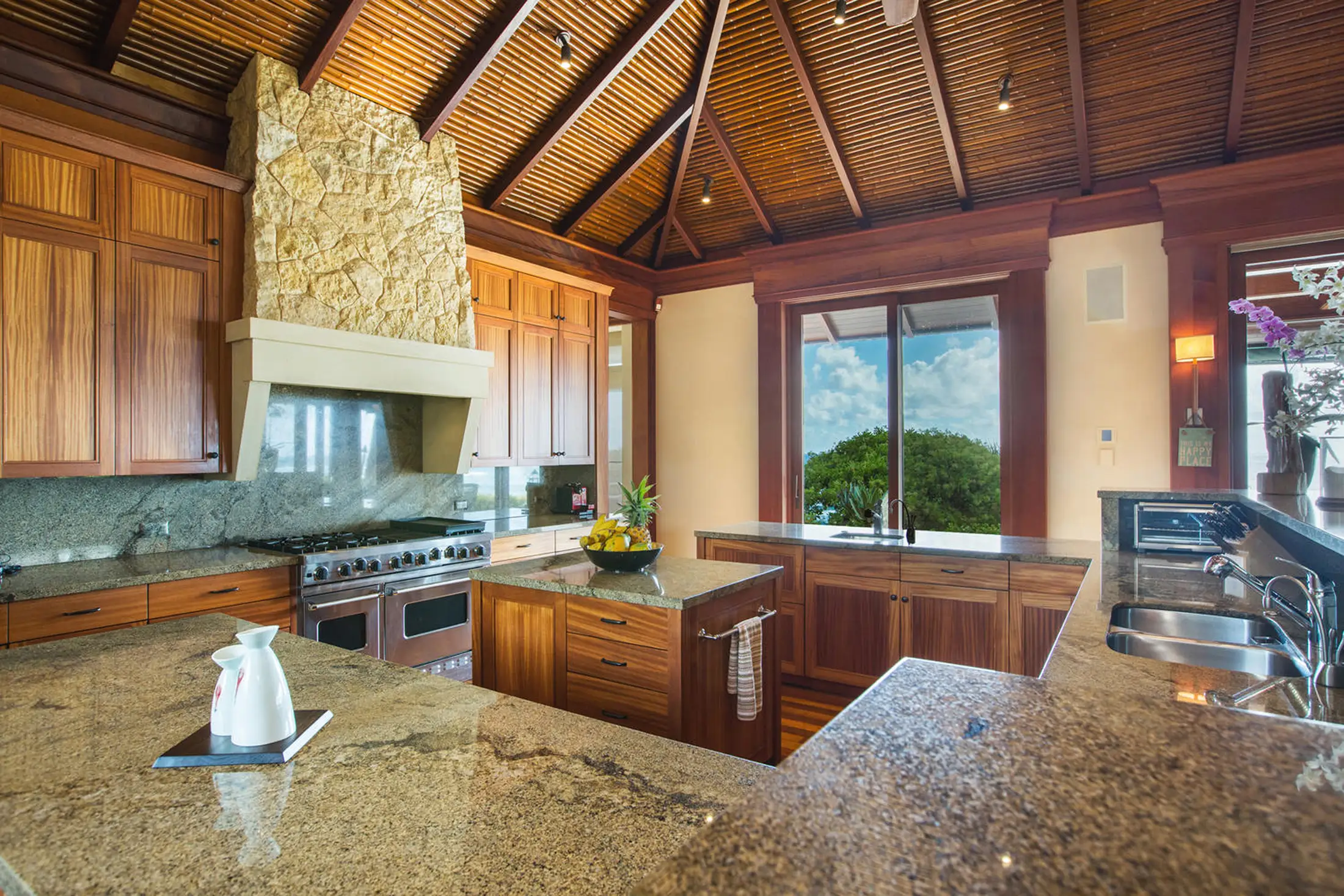 Aliomanu Beachfront Custom Home Kitchen