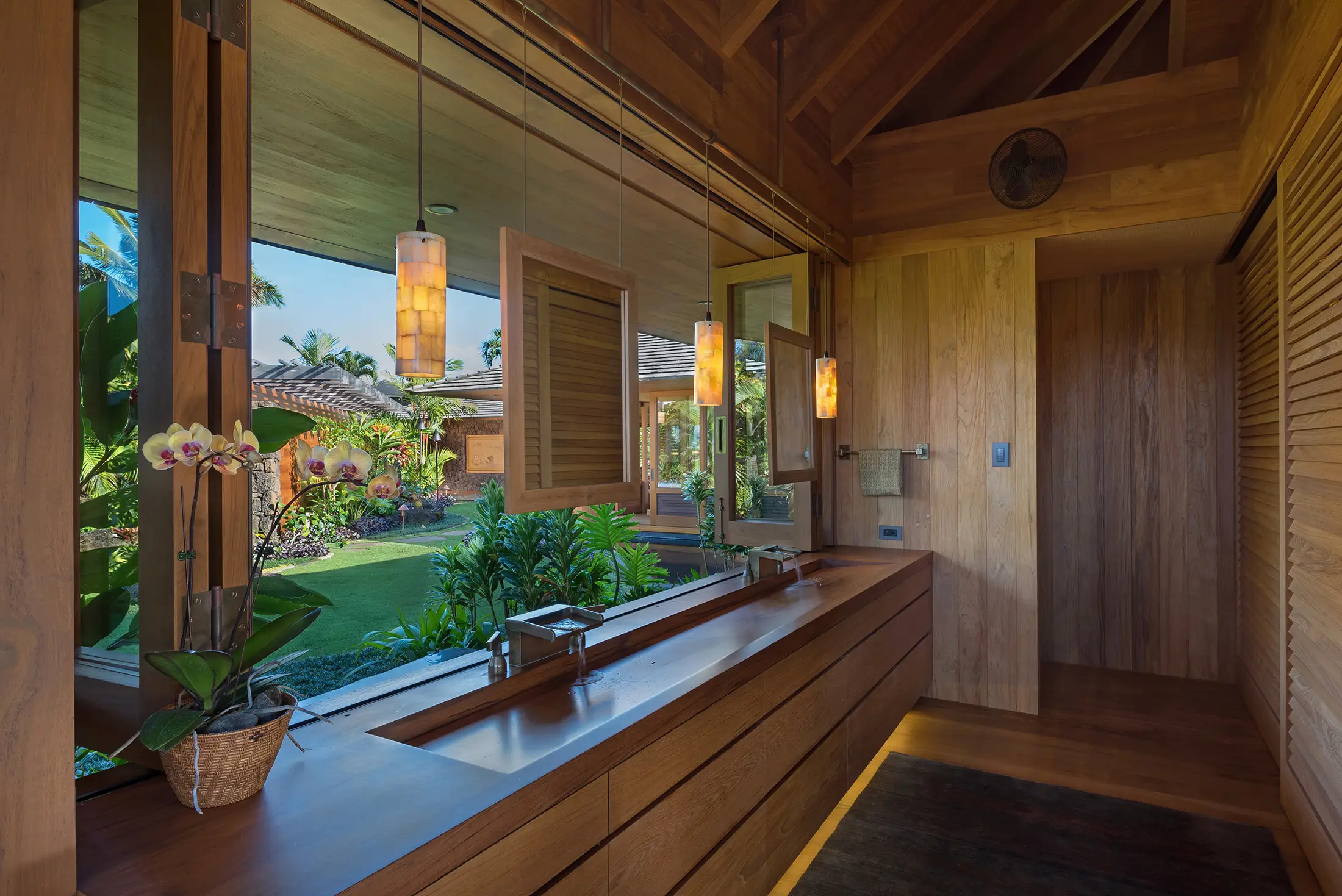 Custom Hanalei Home Bathroom with View
