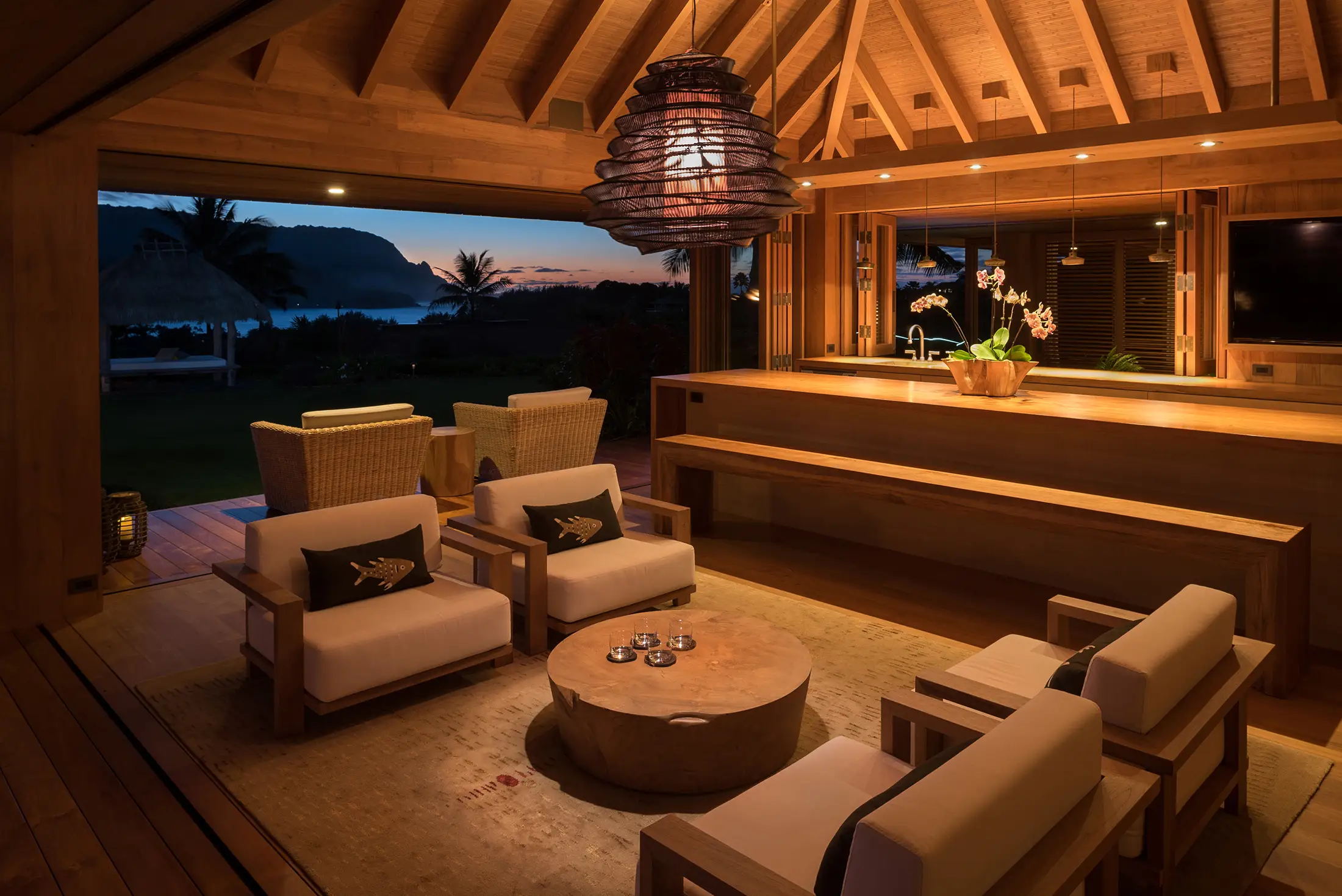 Custom Hanalei Home Entertaining Area