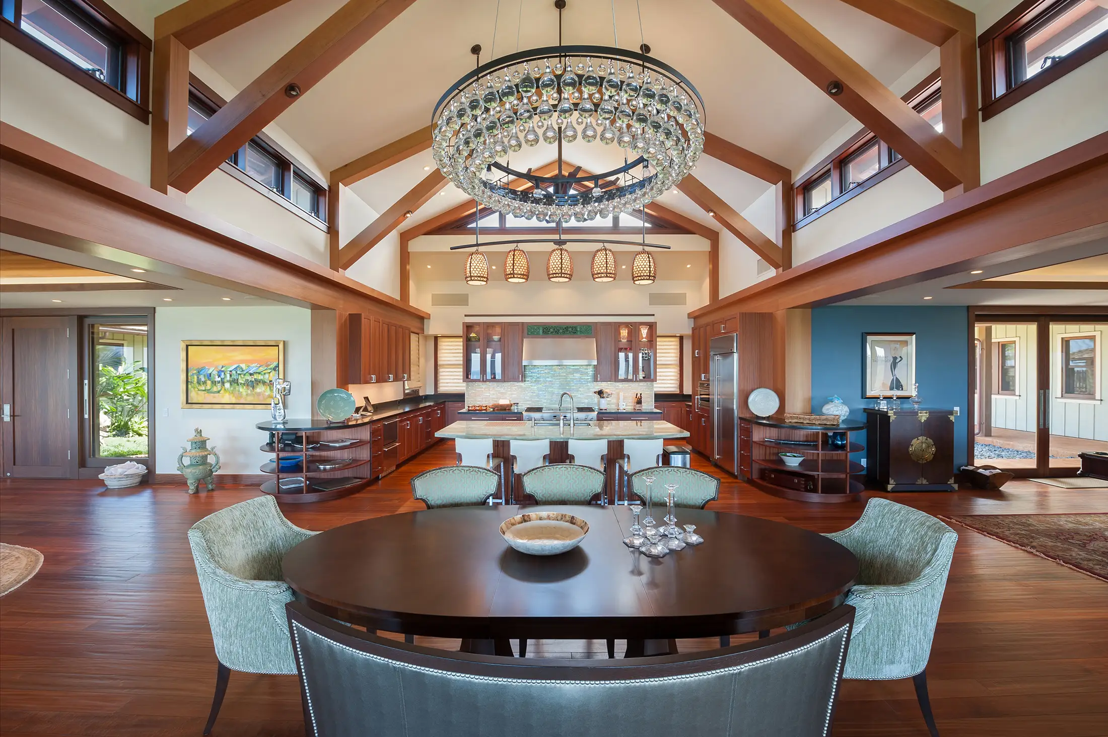 Custom Home in Kilauea Dining Area