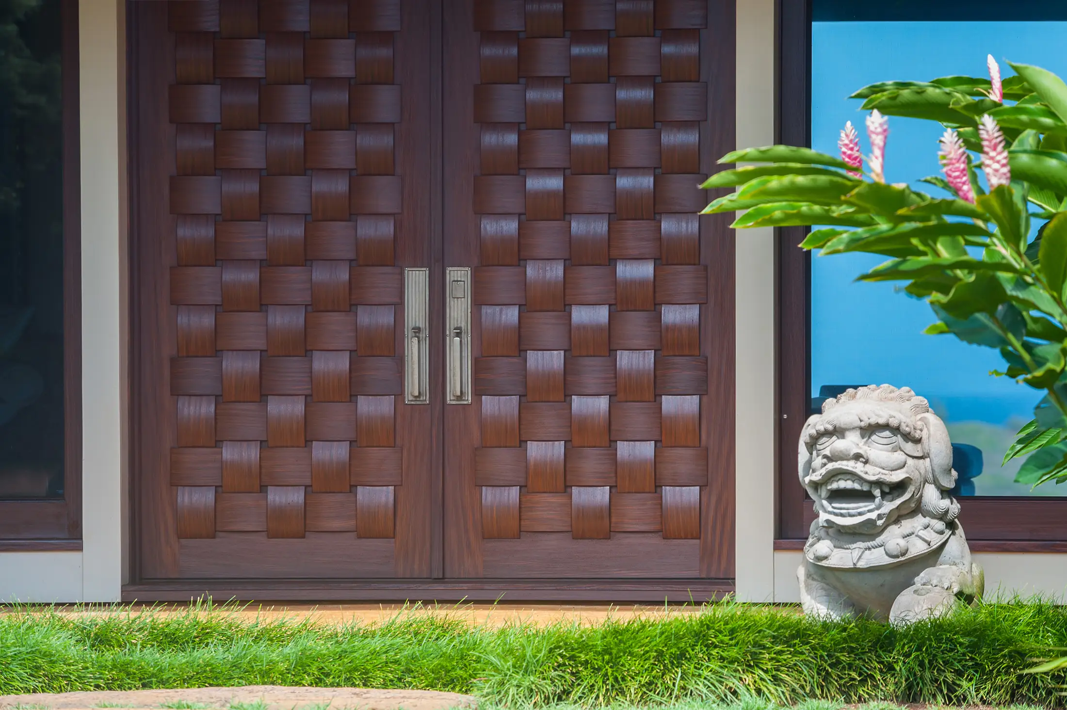 Custom Home in Kilauea Front Door