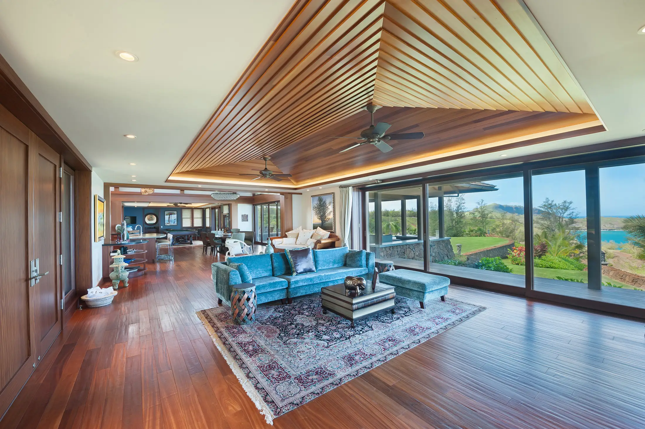 Custom Home in Kilauea Living Room