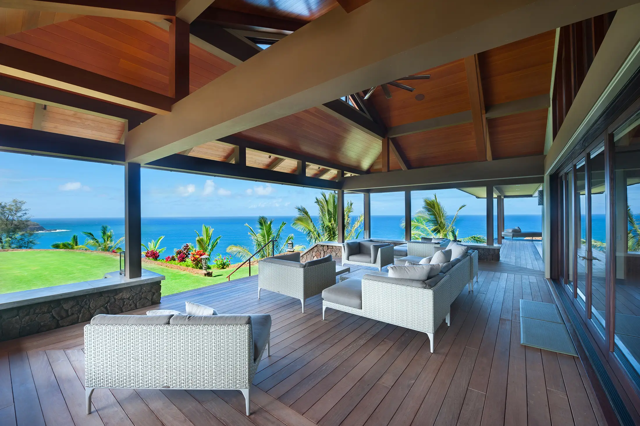 Custom Home in Kilauea Living Space