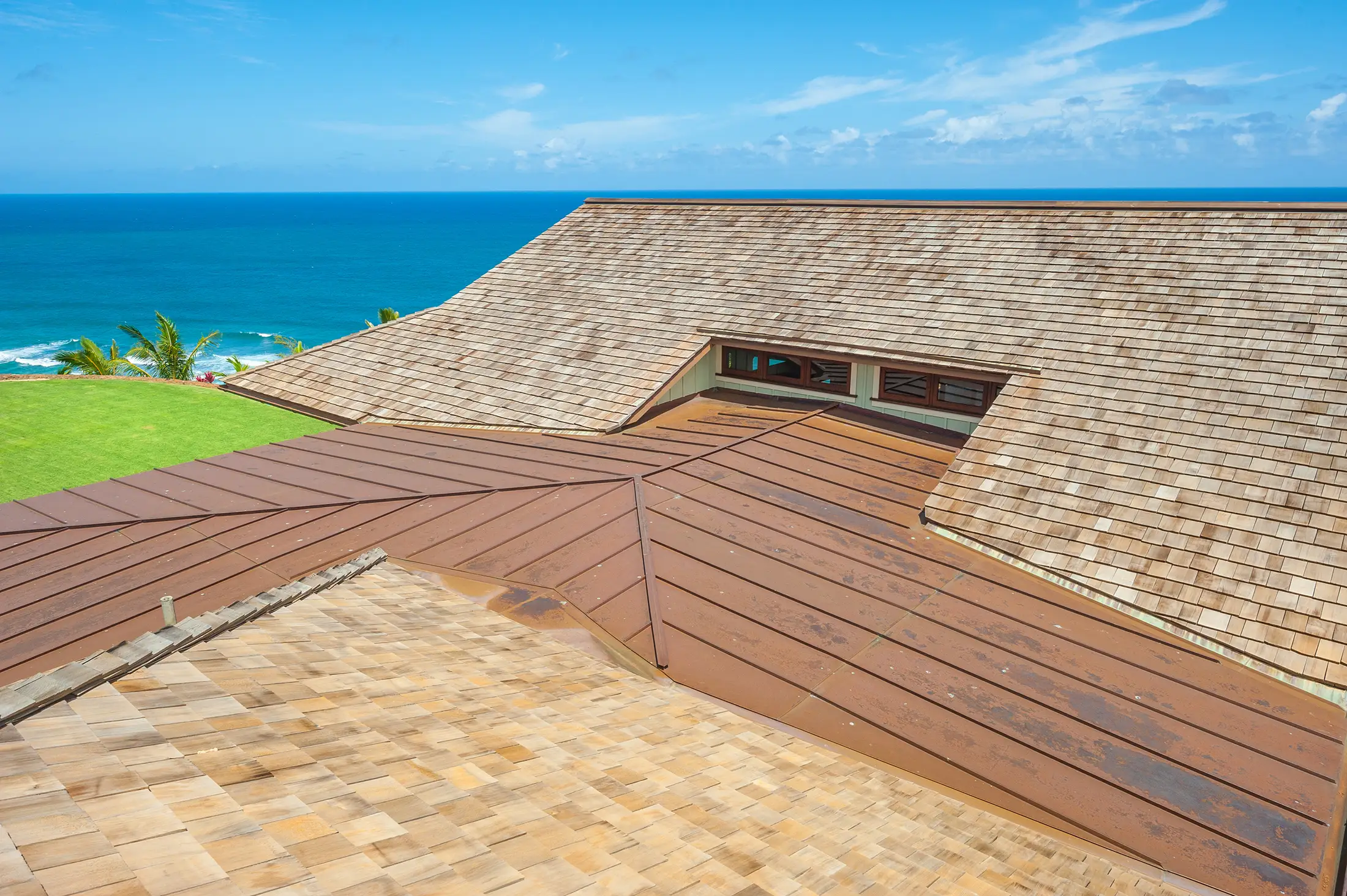 Custom Home in Kilauea Roof Detail
